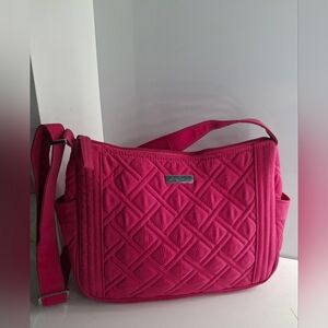 Vera Bradley On The Go Fuschia Crossbody Bag EUC